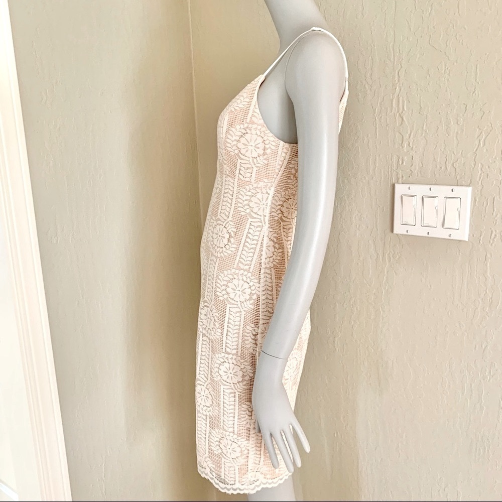 LULUS Avianna Lace Bodycon Dress Spaghetti Strap White Low Back Style 754162 - Picture 10 of 16